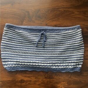 Hollister Blue and White Striped Crop Top